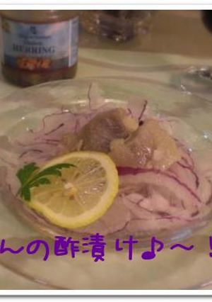 イケアのにしんの酢漬けで、おつまみ～！-レシピのメイン写真