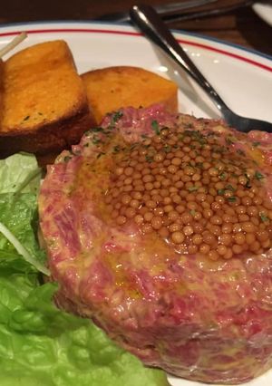 馬肉ユッケ＋ゴールデンマスタード-レシピのメイン写真