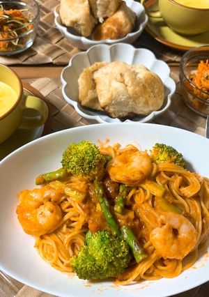 トマトとブロッコリーのミートパスタ-レシピのメイン写真