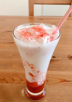 ダルゴナコーヒー風いちごラテ-レシピのメイン写真