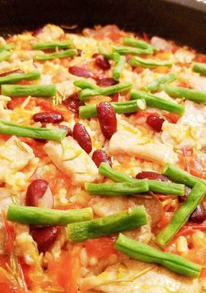 豚肉とローズマリーのトマトパエリア-レシピのメイン写真