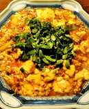 筍と木の芽（山椒の葉）の麻婆豆腐