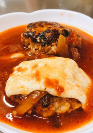 トマトスープ煮込みハンバーグ-レシピのメイン写真