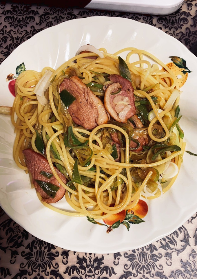 ♡合鴨スモークとねぎの和風パスタ♡-レシピのメイン写真