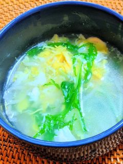水菜とふわふわ卵のスープ-レシピのメイン写真