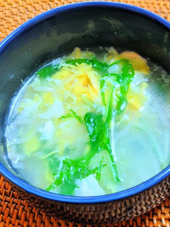 水菜とふわふわ卵のスープ-レシピのメイン写真