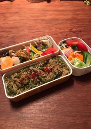 お弁当・52どらしま③のゴーヤの佃煮弁当-レシピのメイン写真