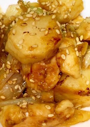 おつまみおかずに長芋と鶏肉の味噌タレ炒め-レシピのメイン写真