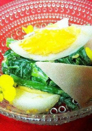 簡単‼のらぼう菜と卵の春サラダ♪-レシピのメイン写真