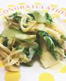 たけのこの薄皮と山東菜の炒め物