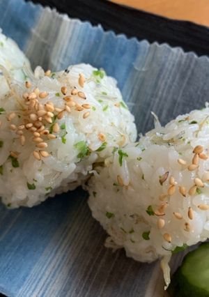 コシアブラとちりめん雑魚のおにぎり-レシピのメイン写真