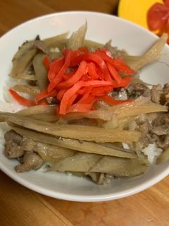 ごぼうと牛肉丼-レシピのメイン写真