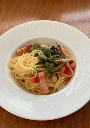 タラの芽とベーコンのパスタ　簡単-レシピのメイン写真