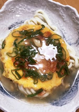 キムチとたまごの餡掛けうどん…。-レシピのメイン写真