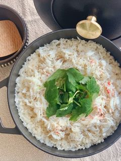 ストウブで蟹の炊き込みご飯-レシピのメイン写真
