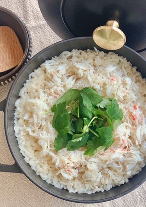 ストウブで蟹の炊き込みご飯-レシピのメイン写真