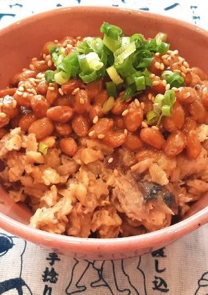 サバ水煮オートミールに納豆を乗せてみた♡-レシピのメイン写真