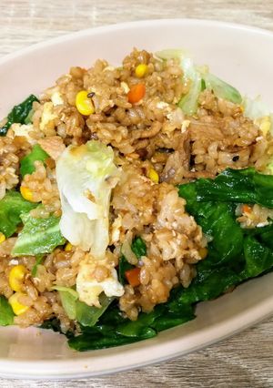 オイスターソースで玄米レタスチャーハン-レシピのメイン写真