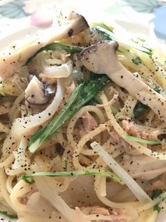 簡単♡ツナ・エリンギ・水菜の和風パスタ-レシピのメイン写真