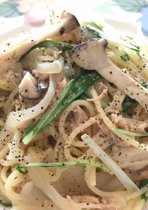 簡単♡ツナ・エリンギ・水菜の和風パスタ-レシピのメイン写真