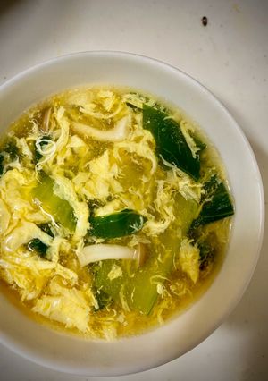 チンゲン菜とシメジの中華卵スープ-レシピのメイン写真