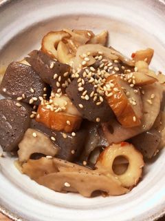 蓮根竹輪蒟蒻金平w-レシピのメイン写真