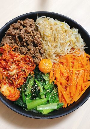 フライパンでおこげ♡石焼き風ビビンバ-レシピのメイン写真