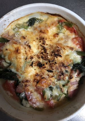 ほうれん草とトマトのチーズ乗せ-レシピのメイン写真