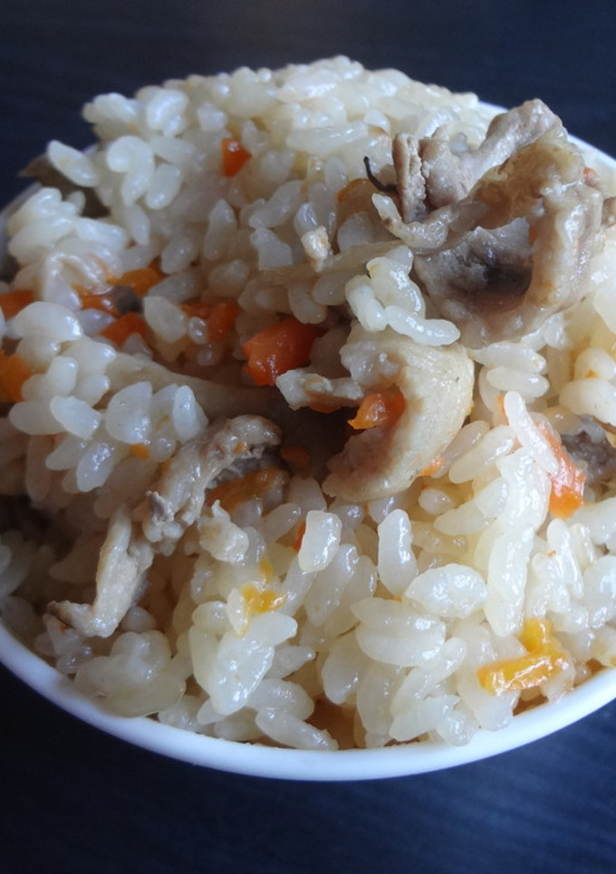 豚肉ときのこのオイスター炊き込みご飯-レシピのメイン写真