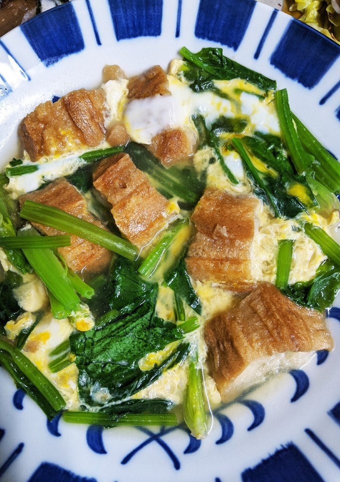 仙台油麩とほうれん草の玉子とじ-レシピのメイン写真