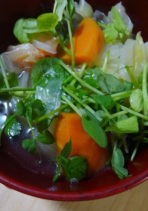 キャベツとにんじんととうみょうのスープ。-レシピのメイン写真