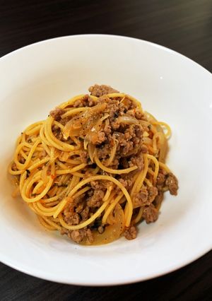 油そば風　そぼろアレンジ　パスタ-レシピのメイン写真