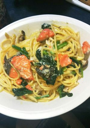 ☆ホウレン草とサーモンのクリームパスタ☆-レシピのメイン写真