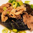めんつゆでなすと牛肉の炊いたん