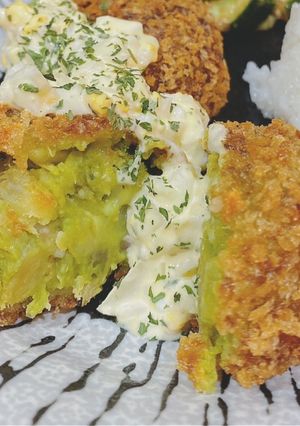えんどう豆とさつまいもと海老のコロッケ-レシピのメイン写真