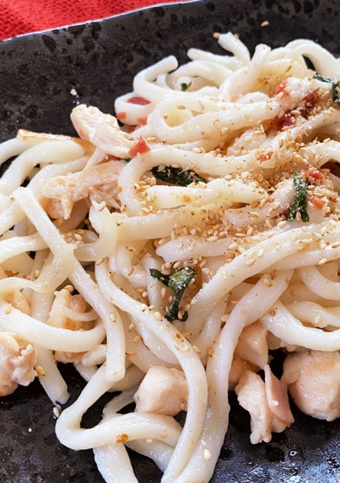 鶏のささ身と梅肉のさっぱりうどん-レシピのメイン写真