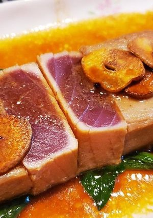 絶品☆フライパンでまぐろの漬けステーキ-レシピのメイン写真
