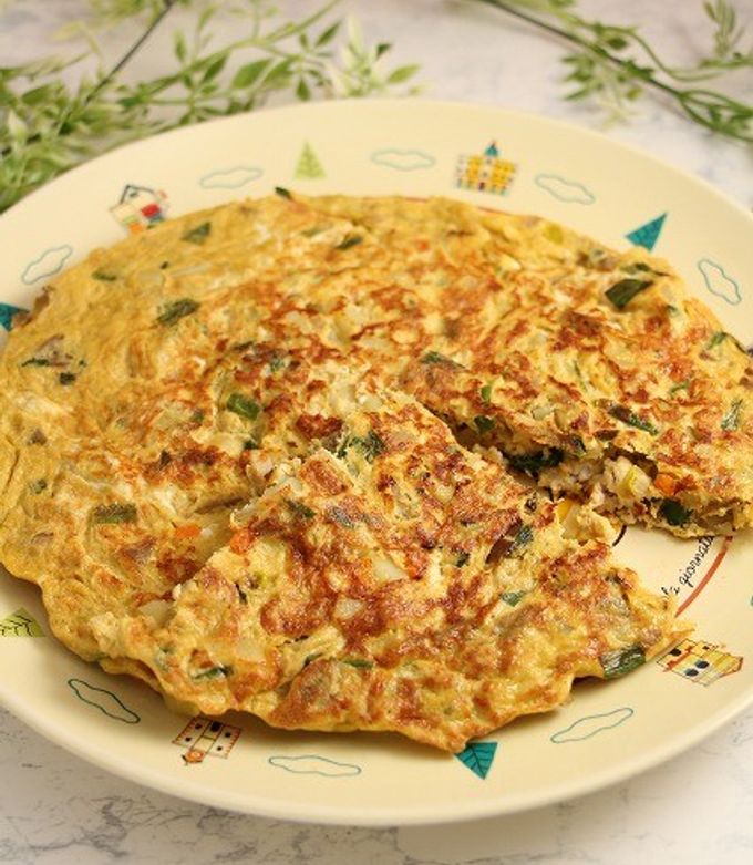 簡単！オムレツ☆野菜たっぷりオイスタ風味 by だんどり亭