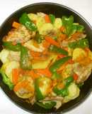 豚肉じゃが芋のカレー粉炒め♪簡単