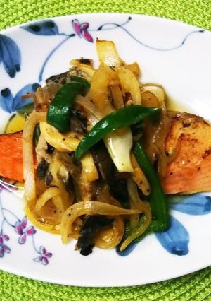 鮭とたっぷり野菜のポン酢炒め-レシピのメイン写真