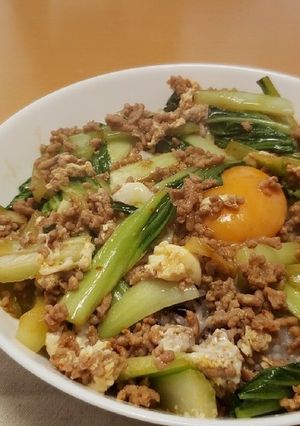 ピリ辛ひき肉の卵のっけごはん-レシピのメイン写真