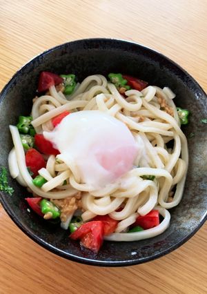 ♡オクラ納豆トマトのネバネバうどん♡-レシピのメイン写真