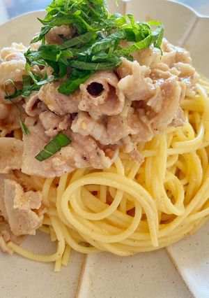 簡単☆ごま香る和風豚しゃぶパスタ-レシピのメイン写真