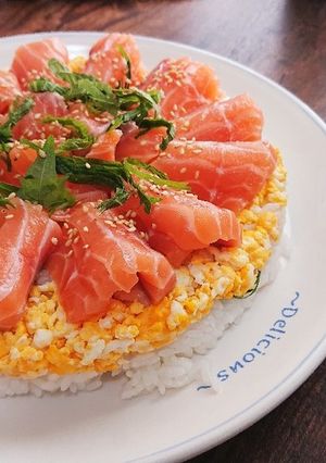 (18㎝型1台780円)お寿司ケーキ-レシピのメイン写真