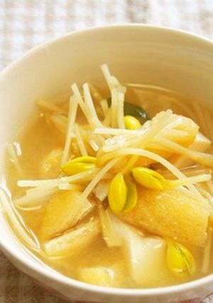 大鰐温泉もやしと豆腐の味噌汁♪-レシピのメイン写真