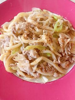 ねぎ塩豚バラ焼きうどん-レシピのメイン写真