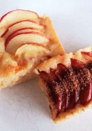 NZの小学校から りんごチーズケーキ-レシピのメイン写真