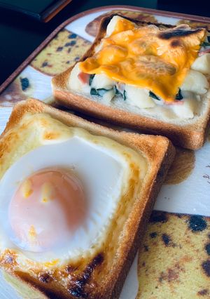 目玉焼きとじゃがべーのトースト グリル-レシピのメイン写真