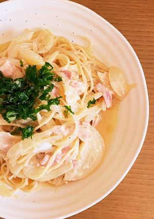 簡単!あるものだけでカルボナーラ♡-レシピのメイン写真