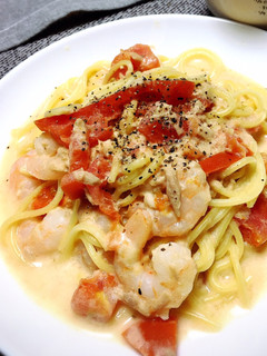 エビとトマトのクリームパスタ-レシピのメイン写真